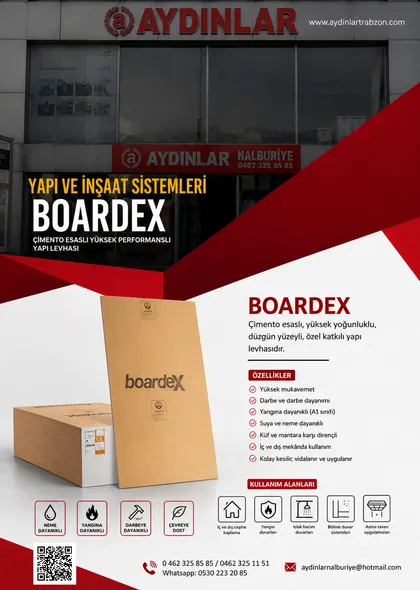 Boardex Yapı Levhası broşürü — Aydınlar Nalburiye Trabzon
