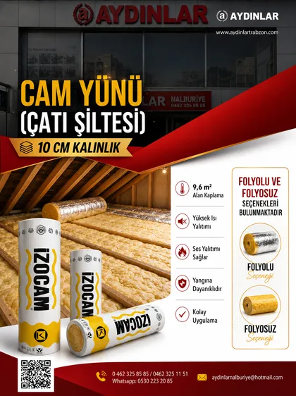Cam Yünü Çatı Şiltesi broşürü — Aydınlar Nalburiye Trabzon