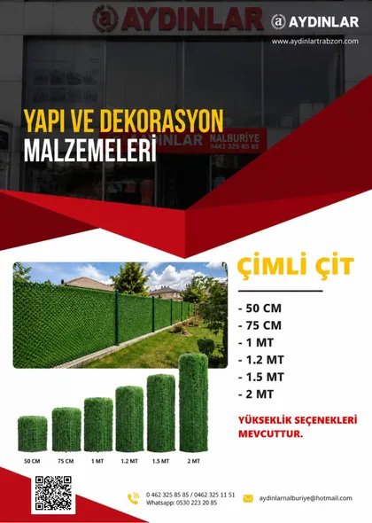 Çimli Çit broşürü — Aydınlar Nalburiye Trabzon