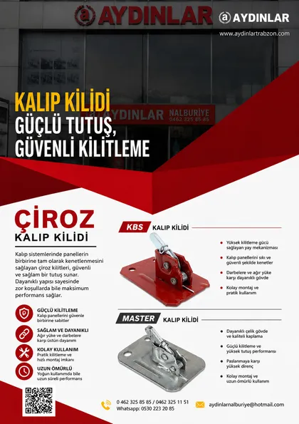 Çiroz Kalıp Kilidi broşürü — Aydınlar Nalburiye Trabzon