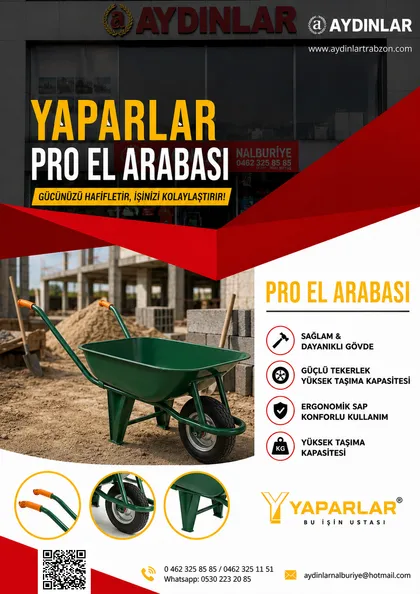 Yaparlar Pro El Arabası broşürü — Aydınlar Nalburiye Trabzon