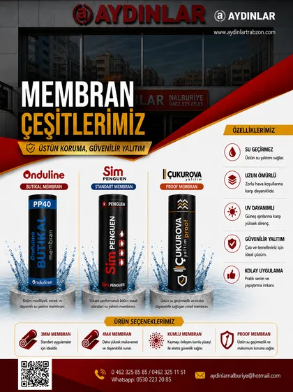 Membran Çeşitlerimiz broşürü — Aydınlar Nalburiye Trabzon