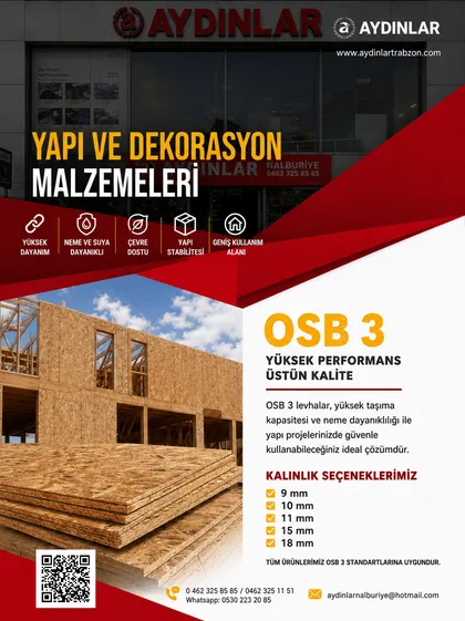 OSB 3 Levha broşürü — Aydınlar Nalburiye Trabzon