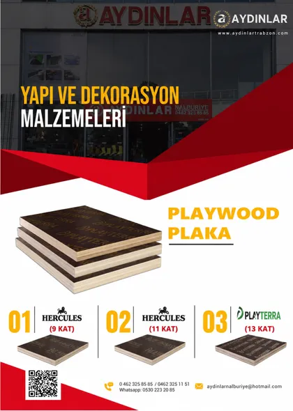 Plywood Plaka broşürü — Aydınlar Nalburiye Trabzon