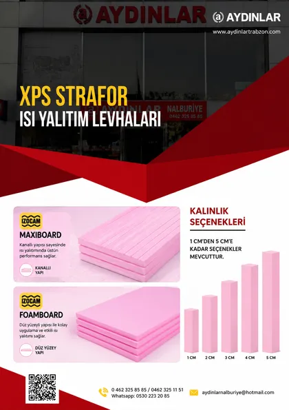 XPS Strafor Isı Yalıtım Levhaları broşürü — Aydınlar Nalburiye Trabzon