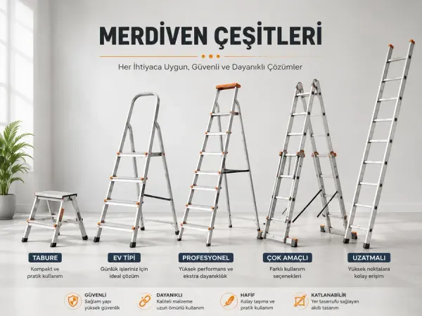 Alüminyum A tipi ve sürgülü merdiven
