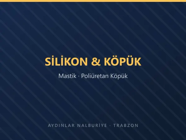 Silikon kartuşları, mastik ve poliüretan köpük