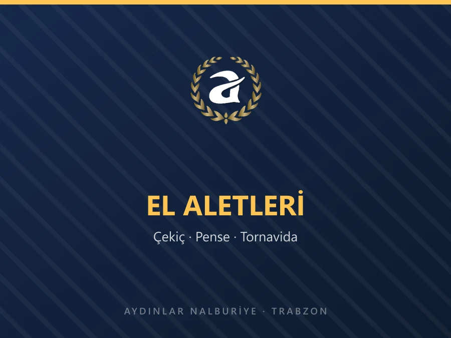 Çeşitli el aletleri — çekiç, pense, tornavida ve anahtar takımı