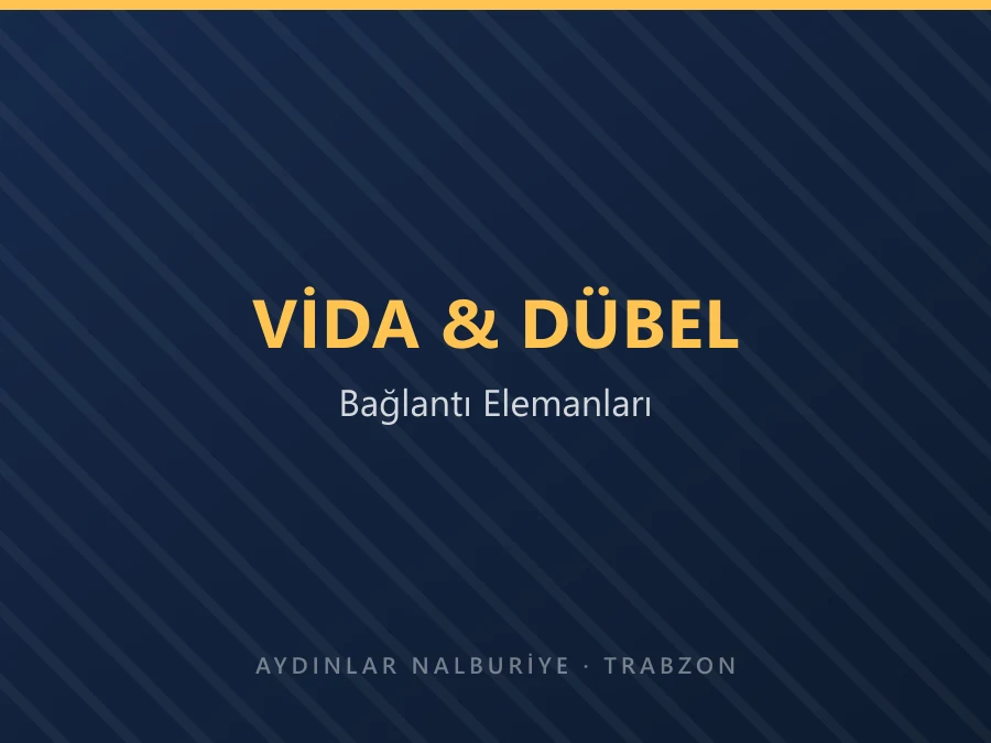 Çeşitli boy ve tiplerde vida ve dübeller